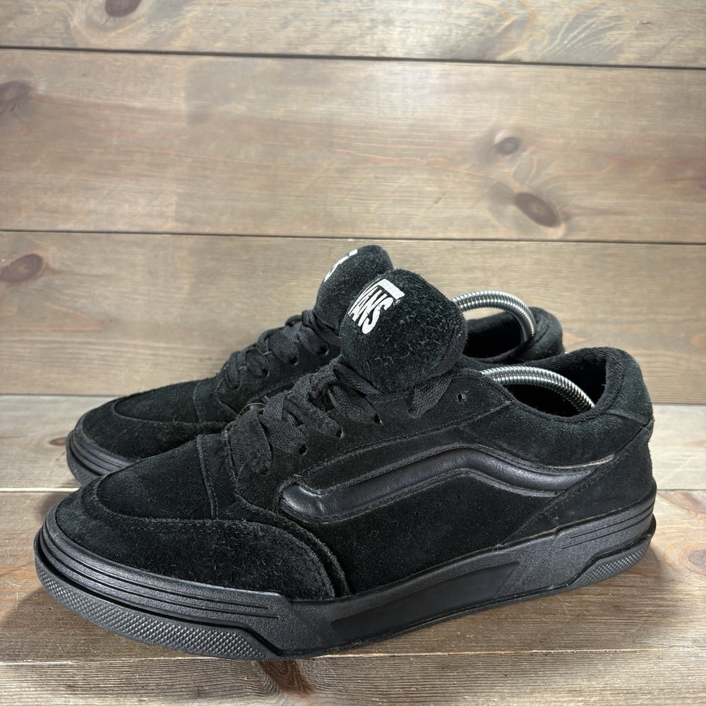 vans hylane mens size 9.5 shoes black suede athletic chunky skate sneakers